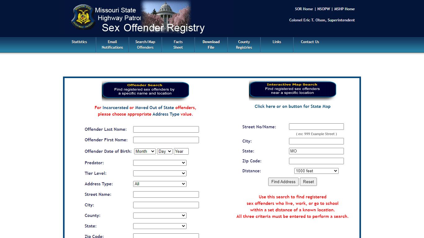 Search Missouri Sex Offender Registry